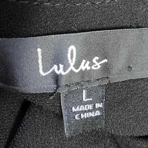 Lulus Women's Black Sleeveless Split Back Straight Wide Leg Romper Jumpsuit Sz L - Picture 4 of 5